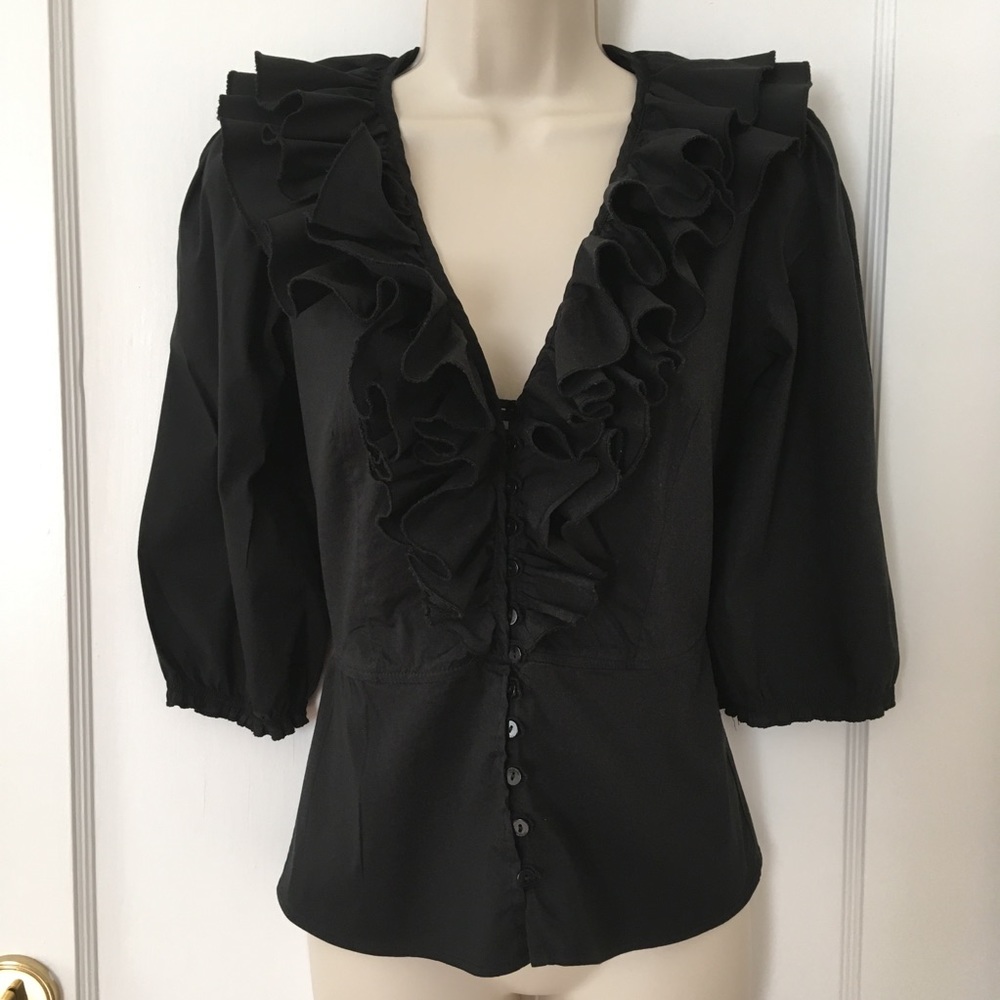 Imperial Black Button down Shirt Women Size S